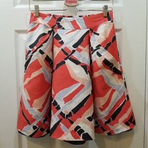 Anthropologie Odille Orange Blue Floral Skirt…